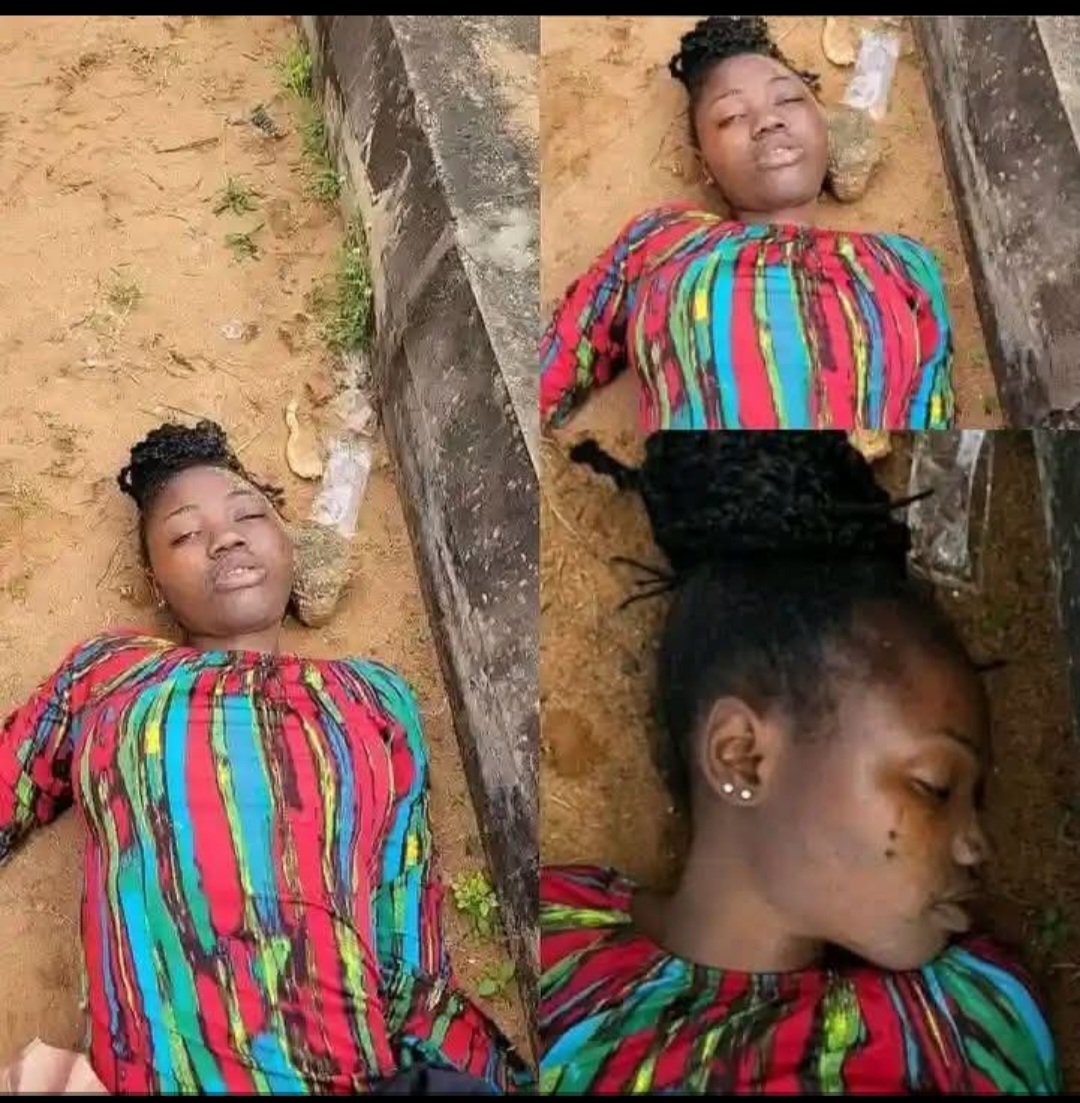 Sad: Body of a young woman  dump by the road side.