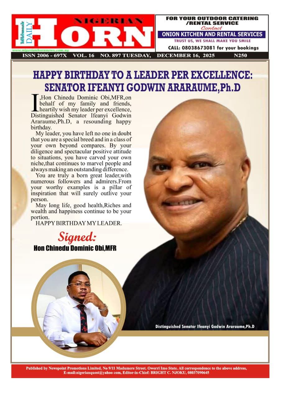 Happy birthday to Senator Ifeanyi Ararume.