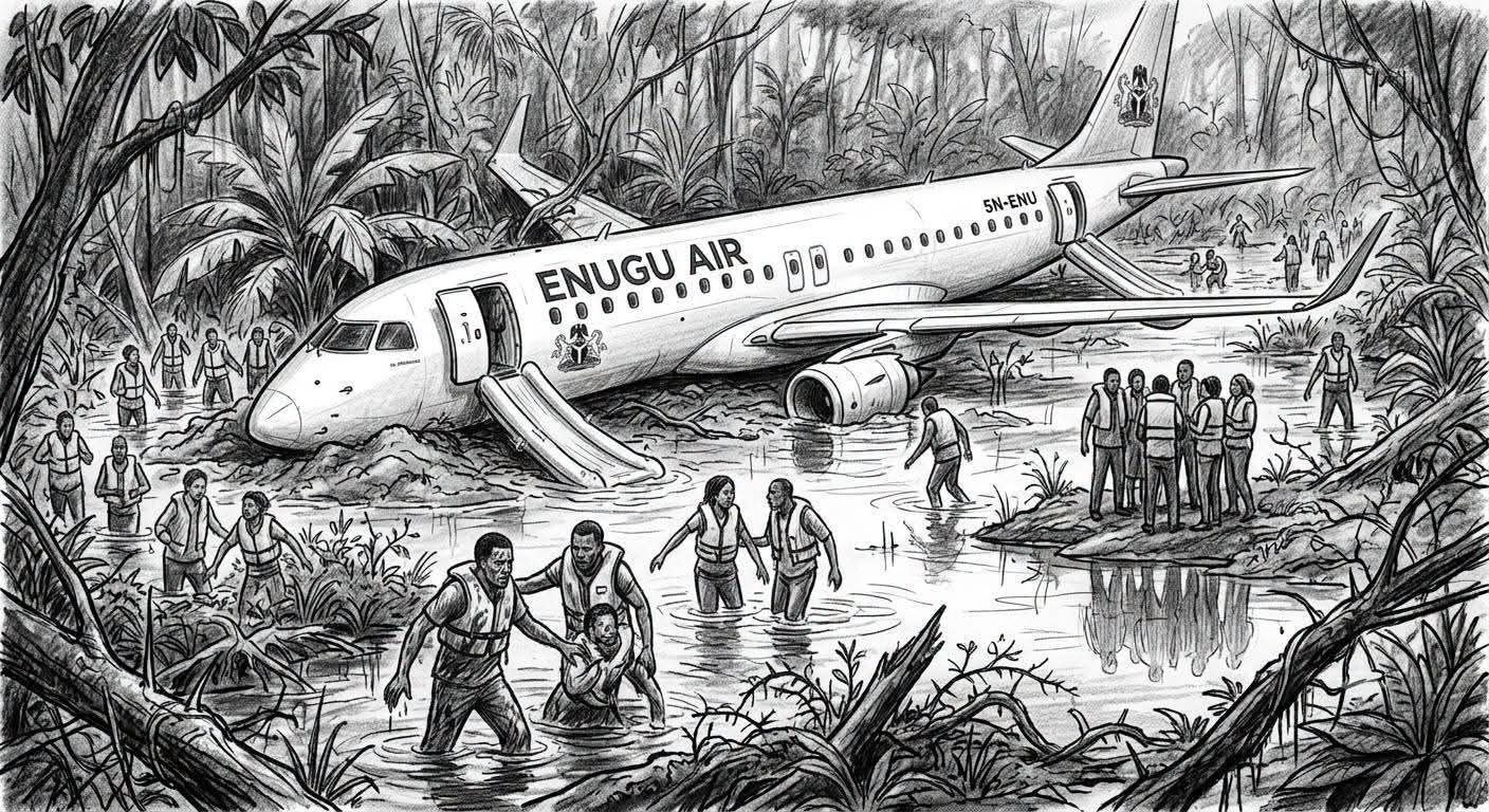 Panic as Plan crashes in between Benin and Enugu State. 