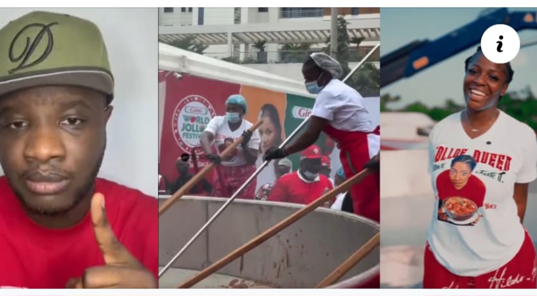 Drama as Comedian Aderombi drag Hilda Bacci for not tasting the Jollof Rice. 