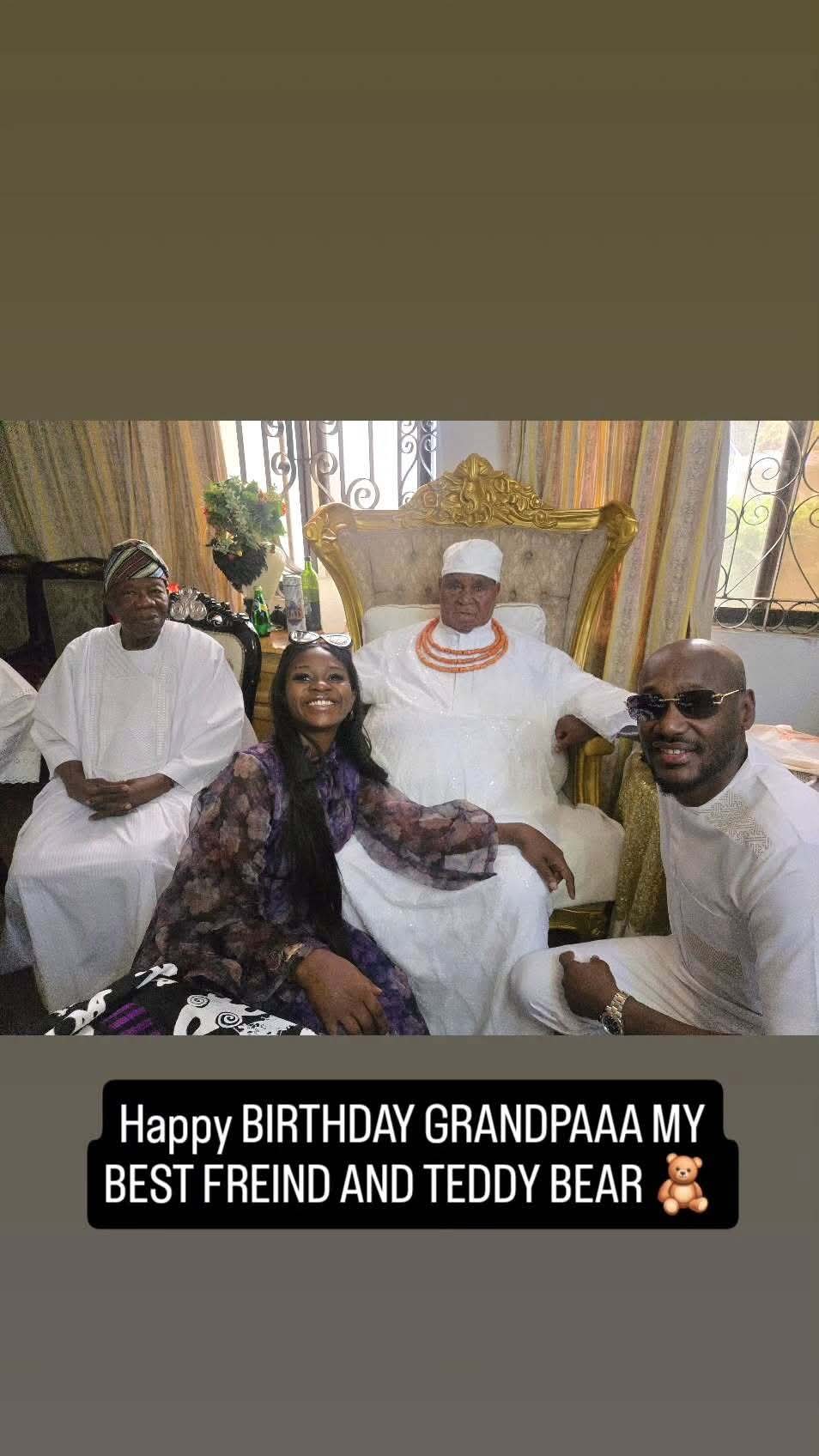 Tuface Idibia and his new pregnant wife celebrates grand father.